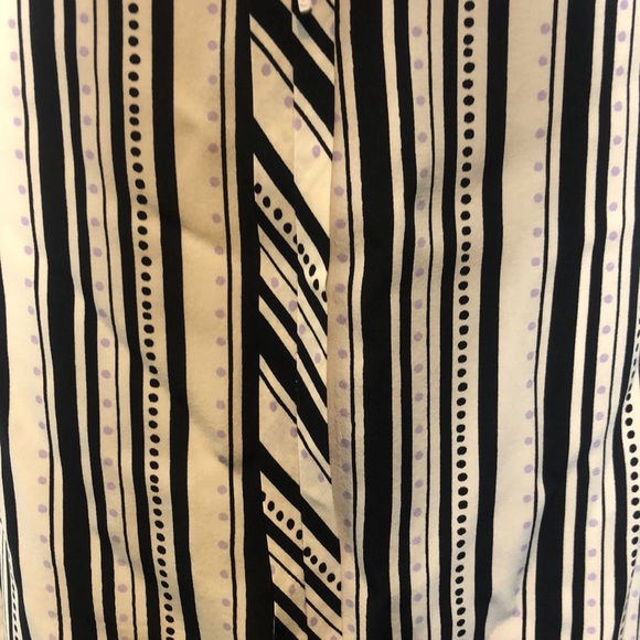 Tory Burch White Purple stripes Polka Dots Sleeveless A Line V-neck Dress 2 - Picture 8 of 16